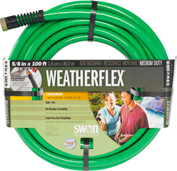 Swan Weatherflex Medium Duty Garden Hose (GREEN, 5/8 IN X 100 FT)