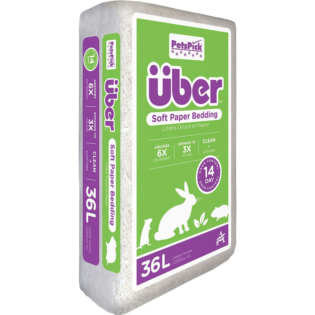 Uber Soft Paper Pet Bedding (WHITE, 36 L)