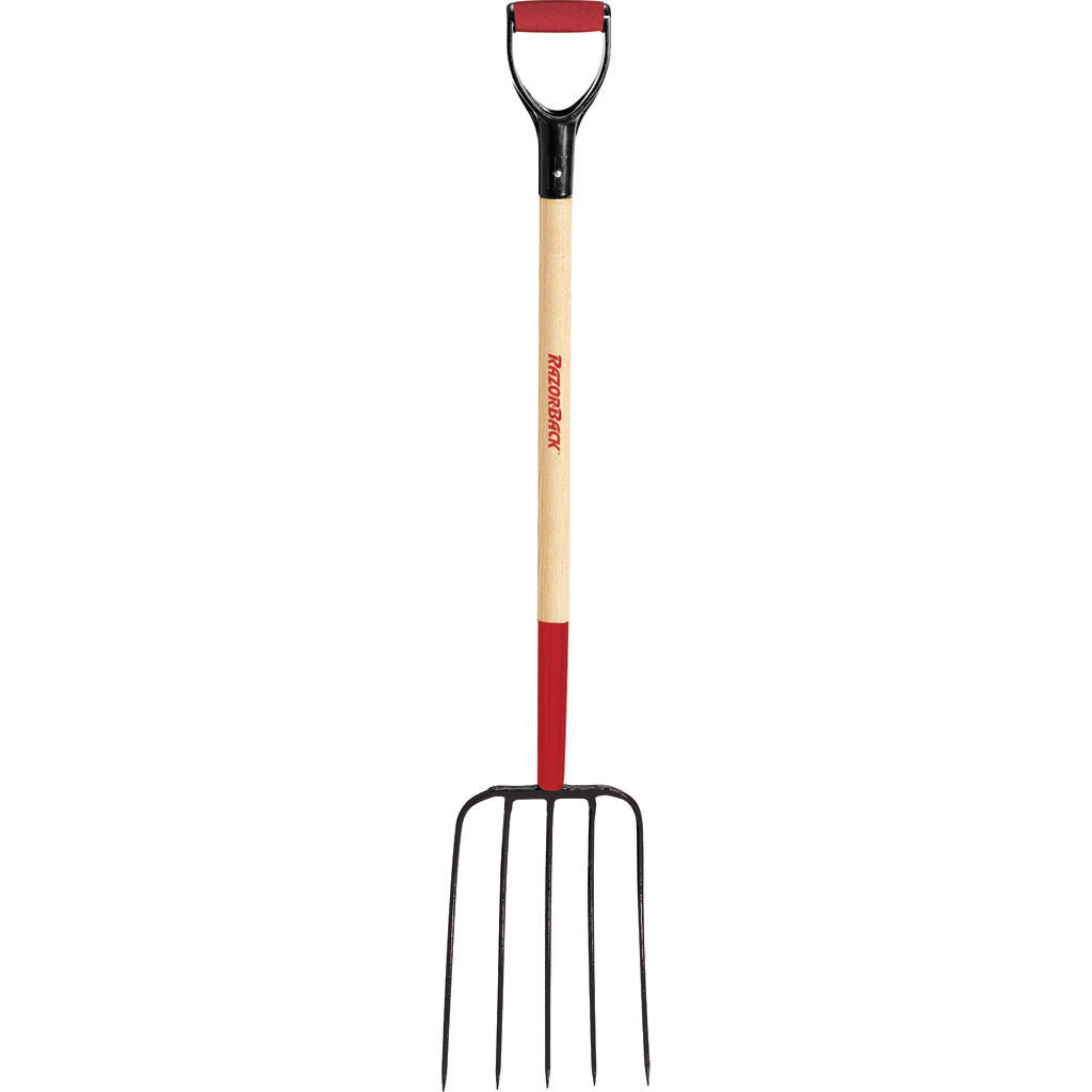 Razor-Back 5-Oval Tine Forge Compost Fork W/D Grip (48 IN)