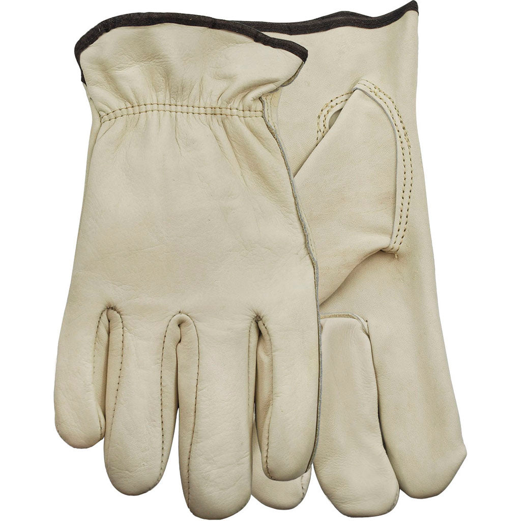 Watson Gloves Mens Man Handlers Full-Grain Cowhide (WHITE, XL)