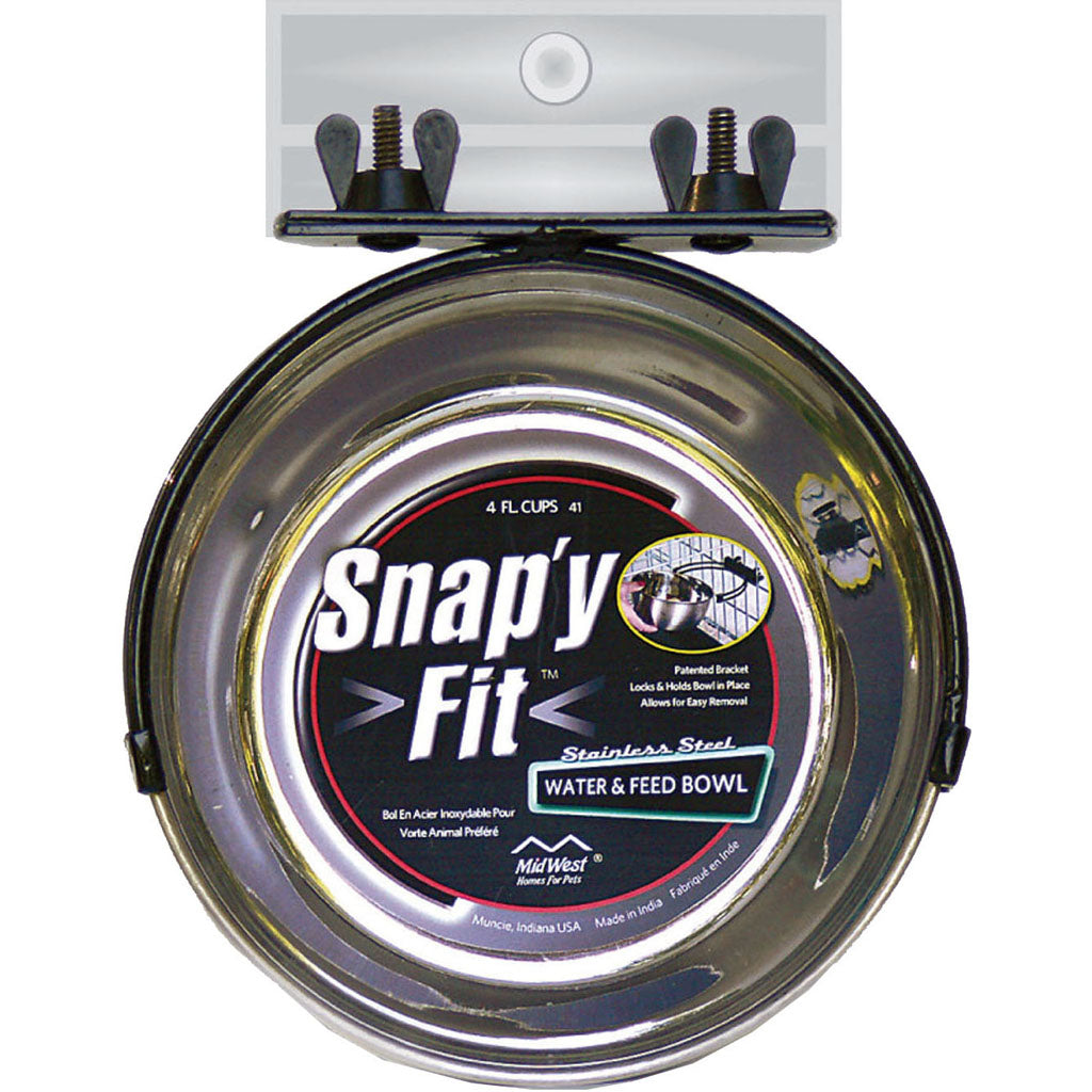 Snap'Y Fit Dog Bowl (STAINLESS STEEL, 1 QT)