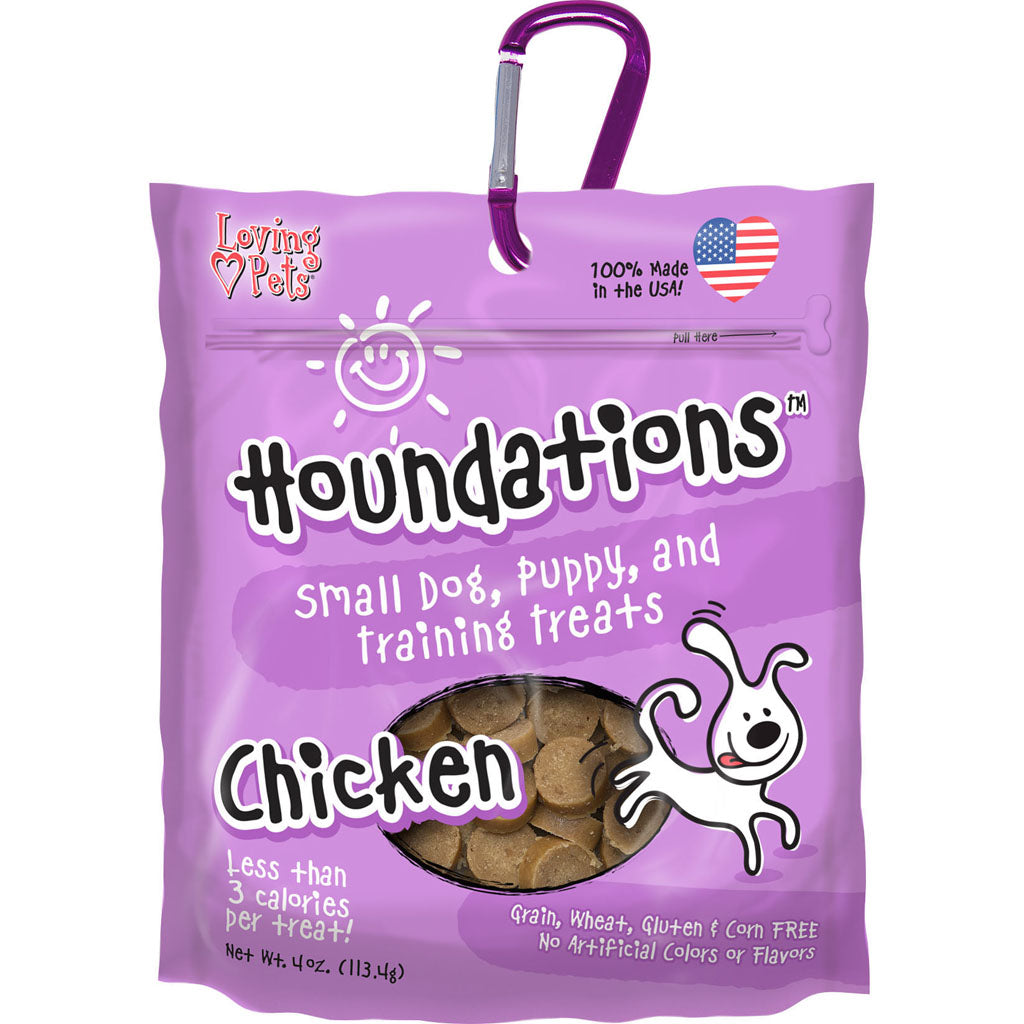 Houndations Usa Training Treats W/Carabiner (CHICKEN, 4 OZ)