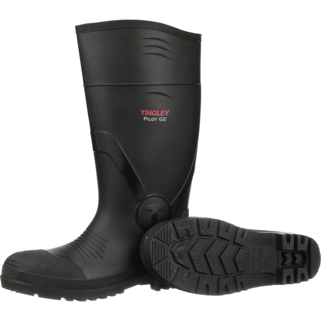 Tingley Pilot Plain Toe Knee Boot (BLACK, SZ 9)