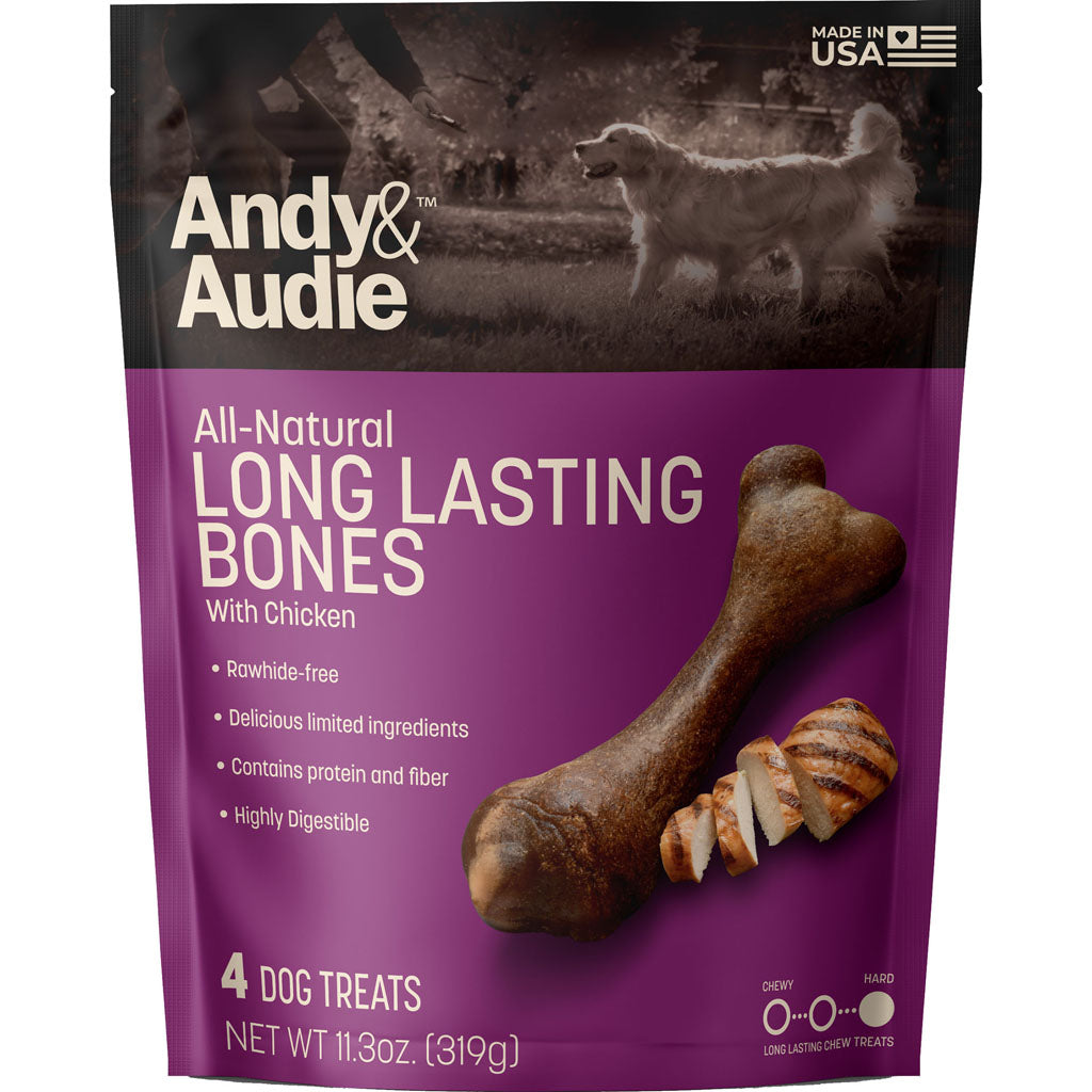 Andy & Audie Alternative Bone Chews For Dogs (CHICKEN, MEDIUM-4 CT)