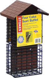Suet Buffet Feeder W/Weather Guard (BROWN, 4 CAKE)
