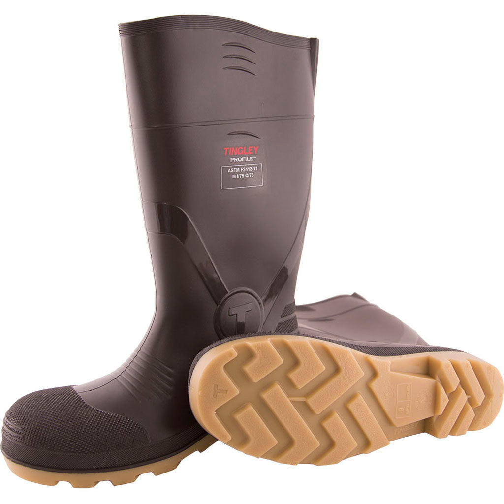 Tingley Profile Plain Toe Knee Boot (DARK BROWN, SZ 9)