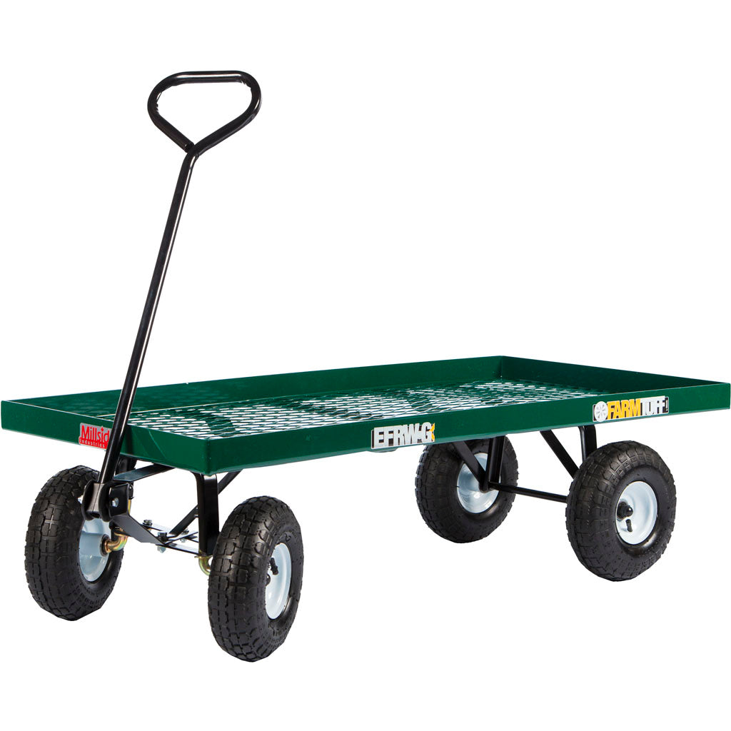 Farm-Tuff Deck Wagon Metal W/Flat Free Tires (GREEN, 24X48 IN)