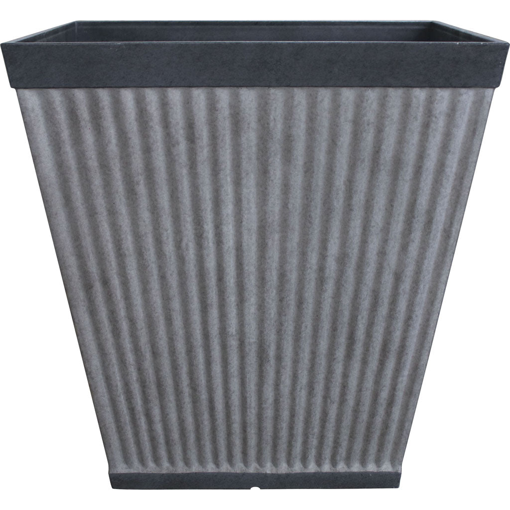 Southern Patio Westlake Square Pleated Planter (SILVER, 16 IN)