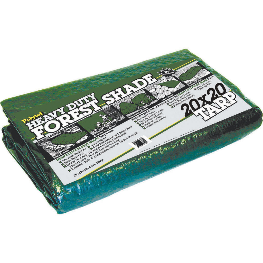 Polytuf Heavy Duty Forestshade Tarp (GREEN, 20X20 FT-4.5 OZ)