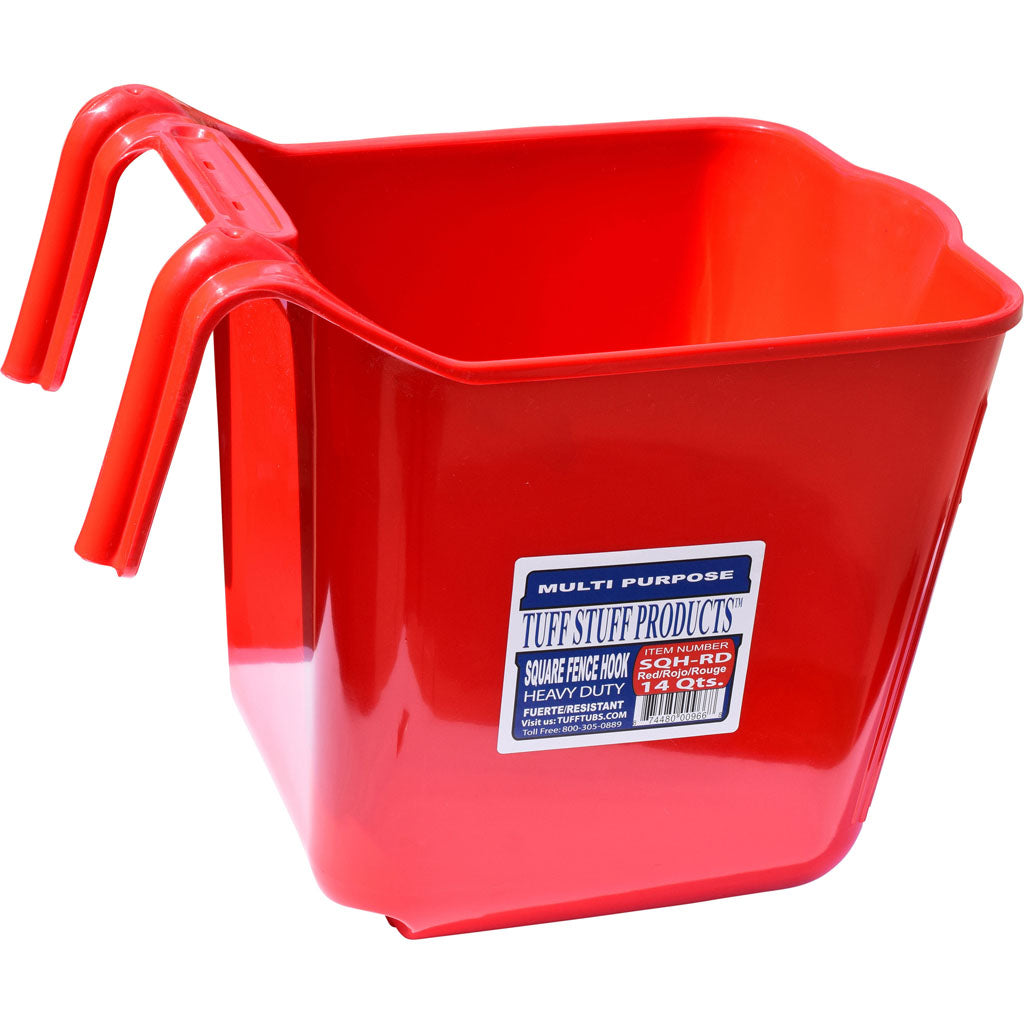 Tuff Stuff Square Fence Hook (RED, 14 QT)