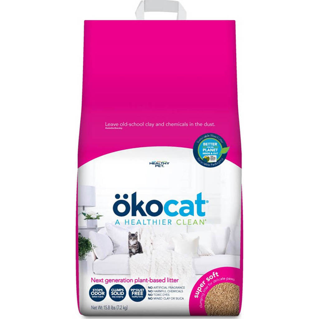 Okocat Super Soft Clumping Wood Cat Litter (15.8 LB)