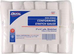 Non-Sterile Conforming Stretch Gauze (WHITE, 3 IN X 4.1 YD)