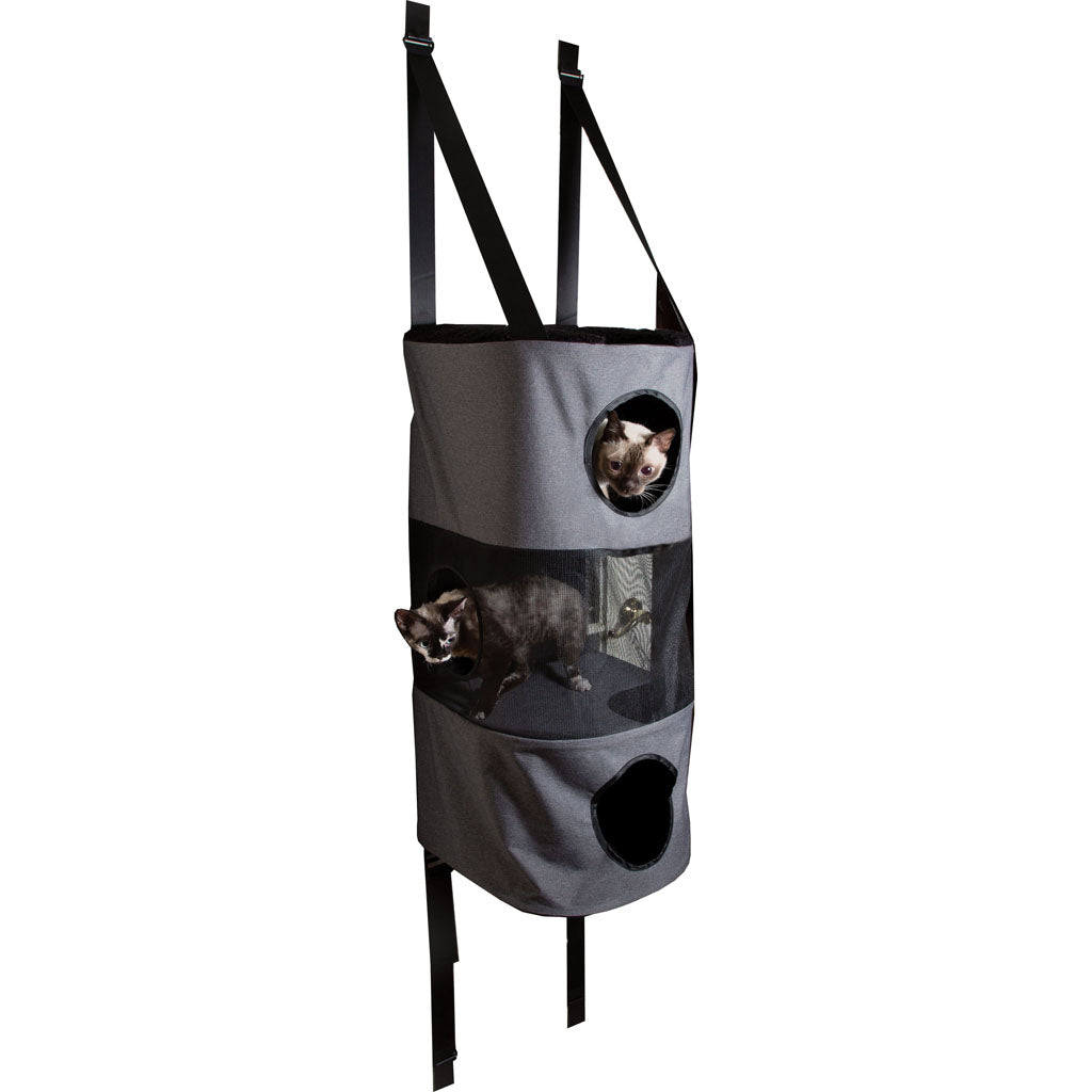 Hangin' Cat Condo 3-Story (GRAY, 16X16X65 IN)