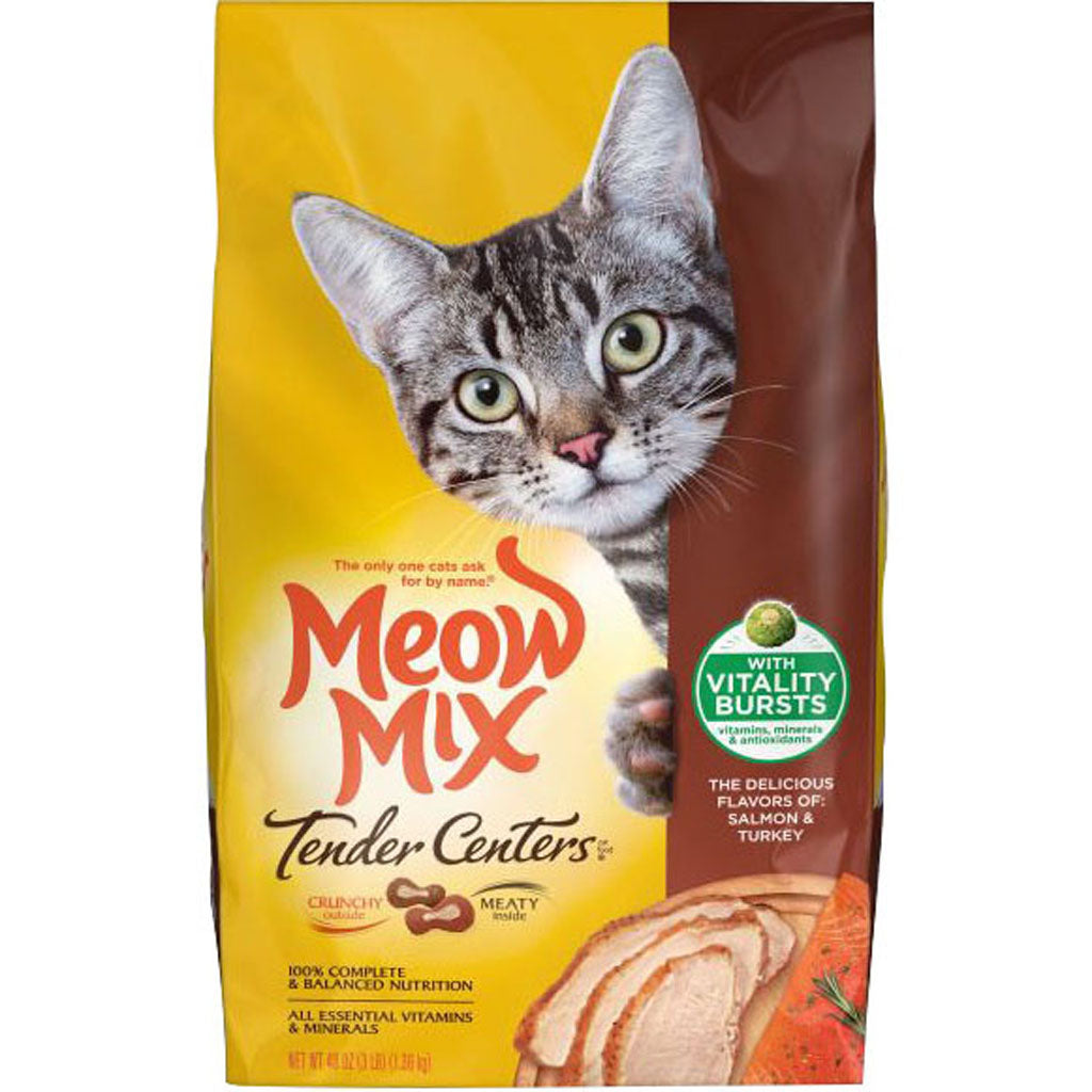 Meow Mix Tender Centers Dry Cat Food (SALMON/TURKEY, 3 LB)