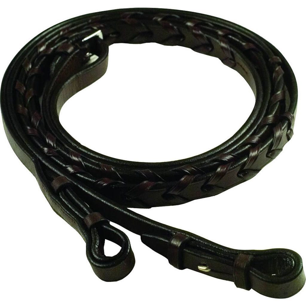 Gatsby Flat Laced Reins (HAVANA, 5/8X54 IN)