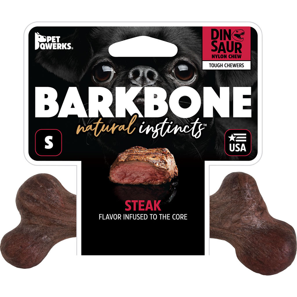Dinosaur Barkbone Usa Extreme Dog Chew (STEAK, SM)