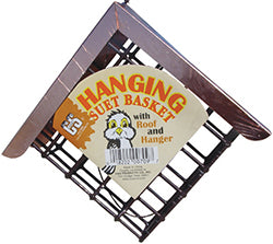C&S Hanging Suet Basket W/Roof (BLACK/COPPER, 2X8X7 IN)