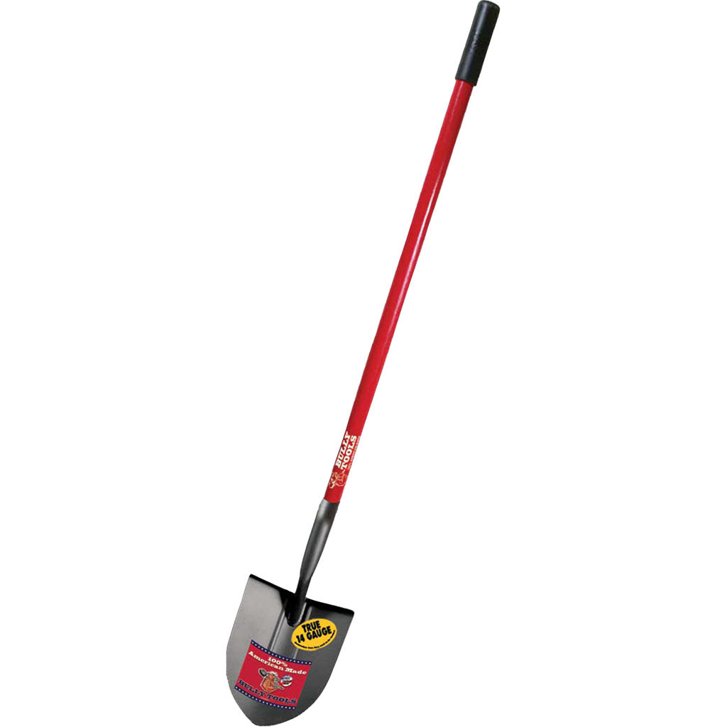 Bully Tools Steel Round Point Shovel Fiberglass (RED, 60 IN) [011002]