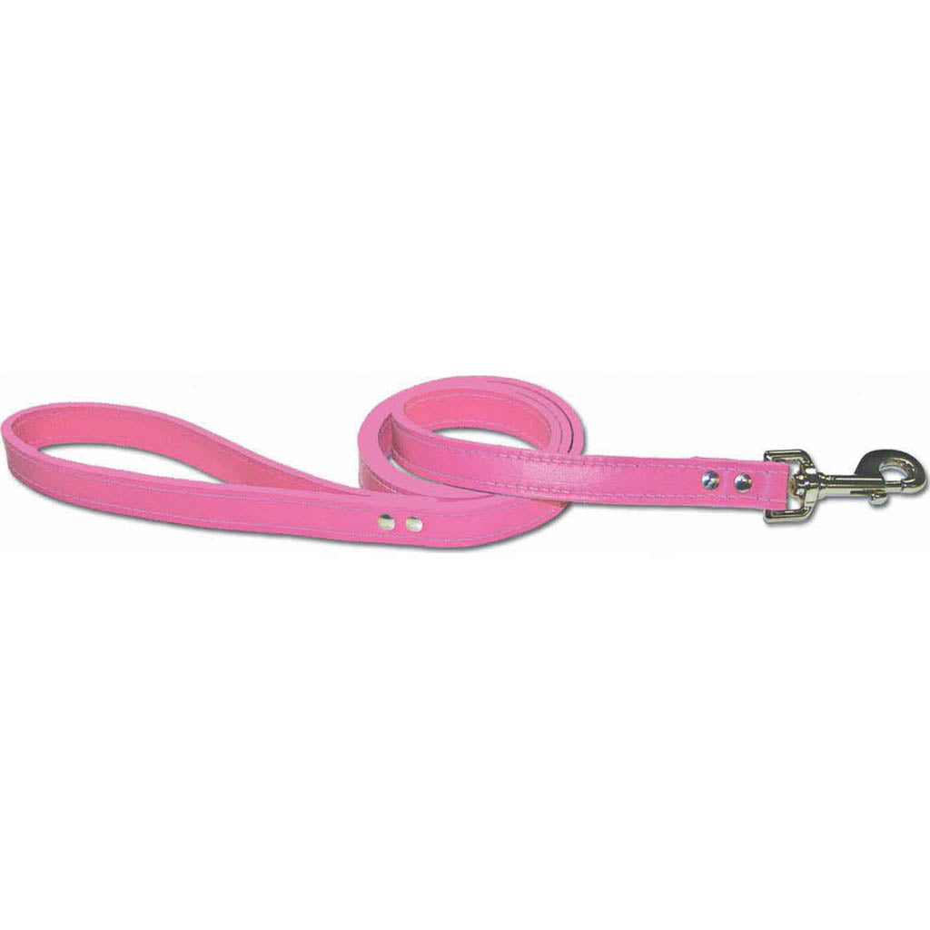 Leather Dog Leash (PINK, 3/4X4FT)