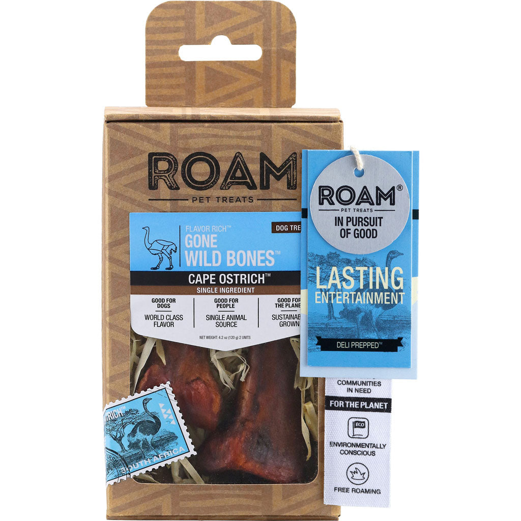 Roam Flavor Rich Gone Wild Bones (OSTRICH, 2 PK)