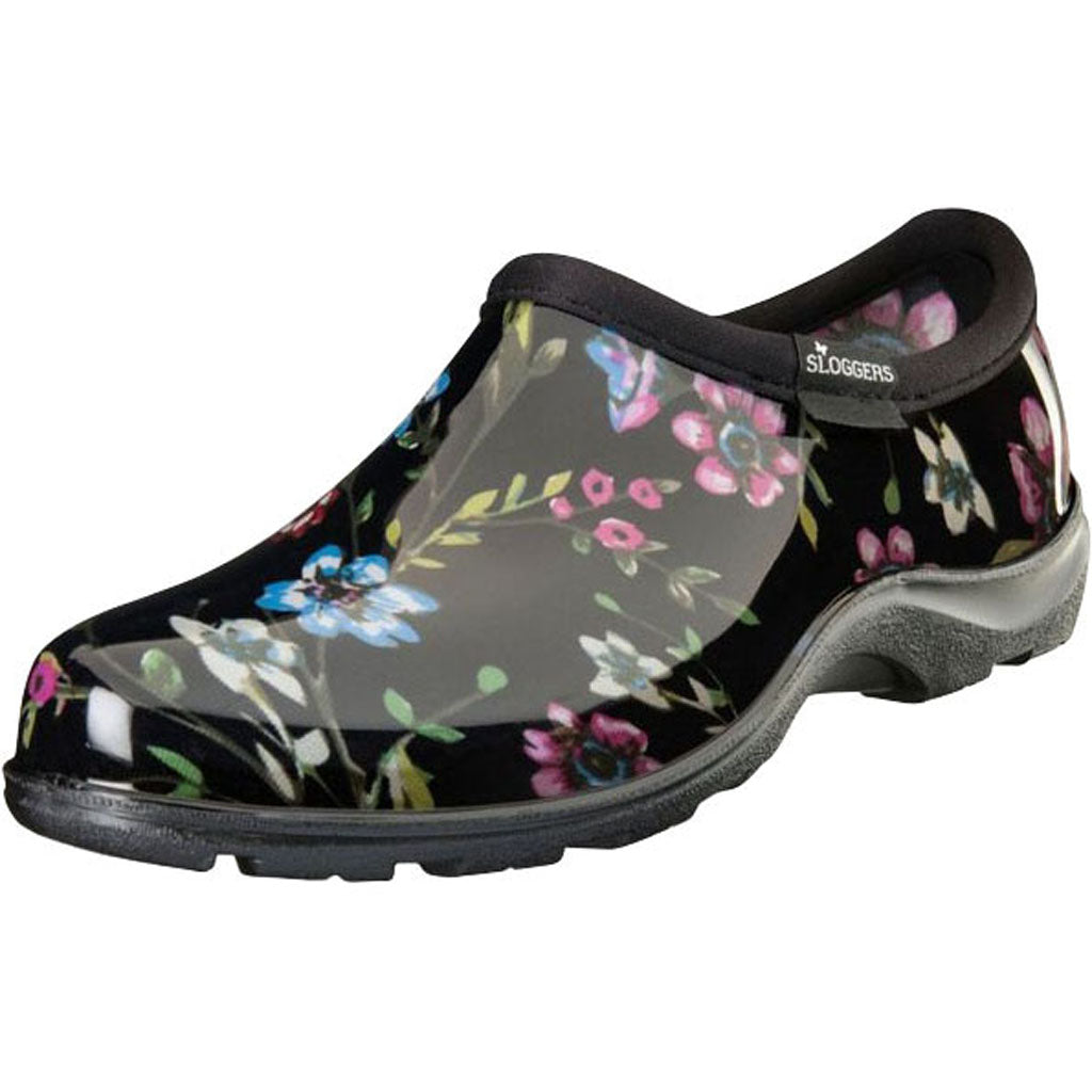 Sloggers Womens Waterproof Comfort Shoe (DITSY BLACK, SZ 9)