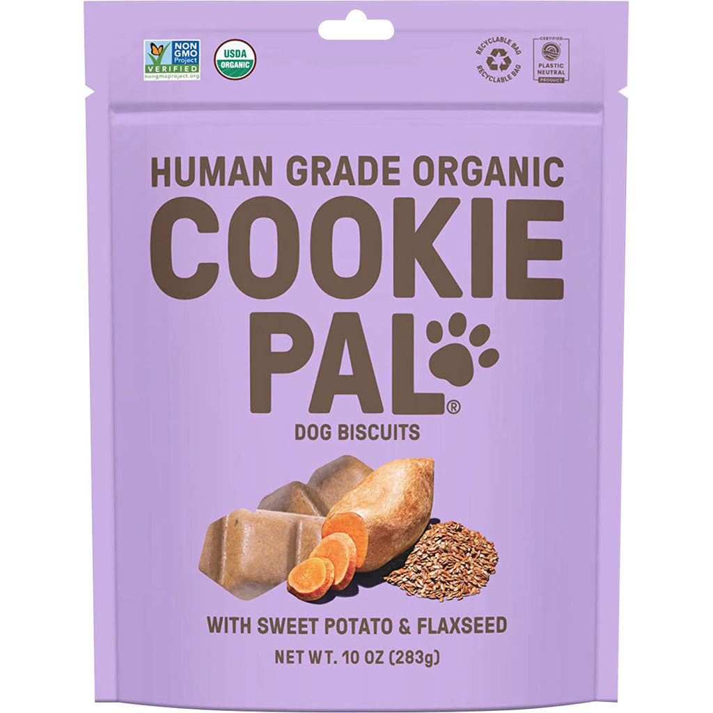 Cookie Pal Organic Dog Treats Biscuits (SWT POT/FLAX, 10OZ)