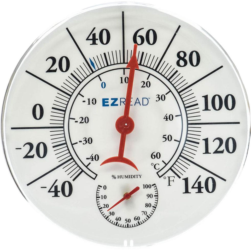 Ezread Indoor/Outdoor Dial Thermometer (WHITE, 8 IN)