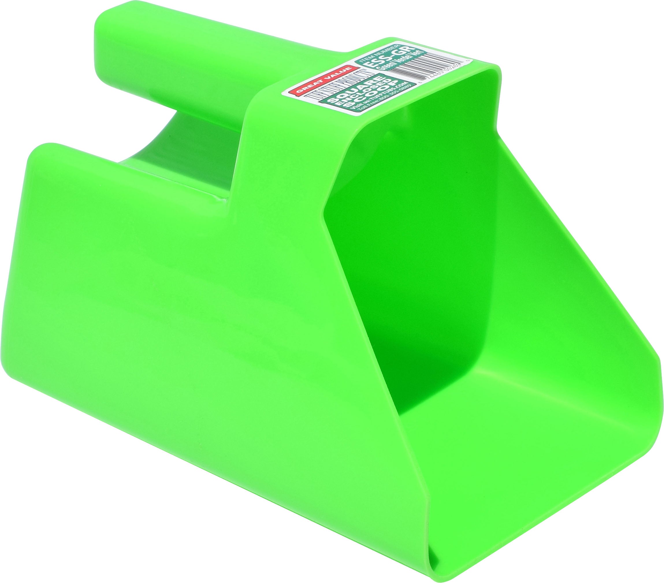 Tuff Stuff Enclosed Scoop Square (GREEN, 3 QT)