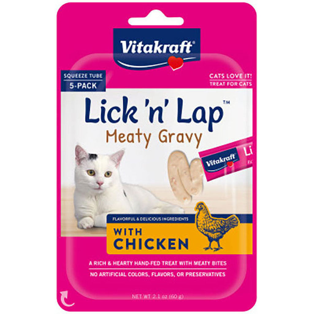 Vitakraft Lick N' Lap Meaty Gravy Cat Treats (CHICKEN, 2.1 OZ)