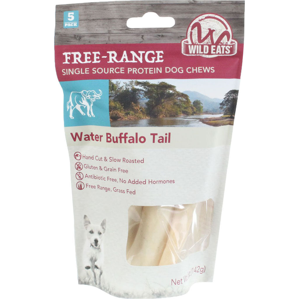 Wild Eats Water Buffalo Tail Dog Chews (BUFFALO, 4-5 IN - 5 PK)