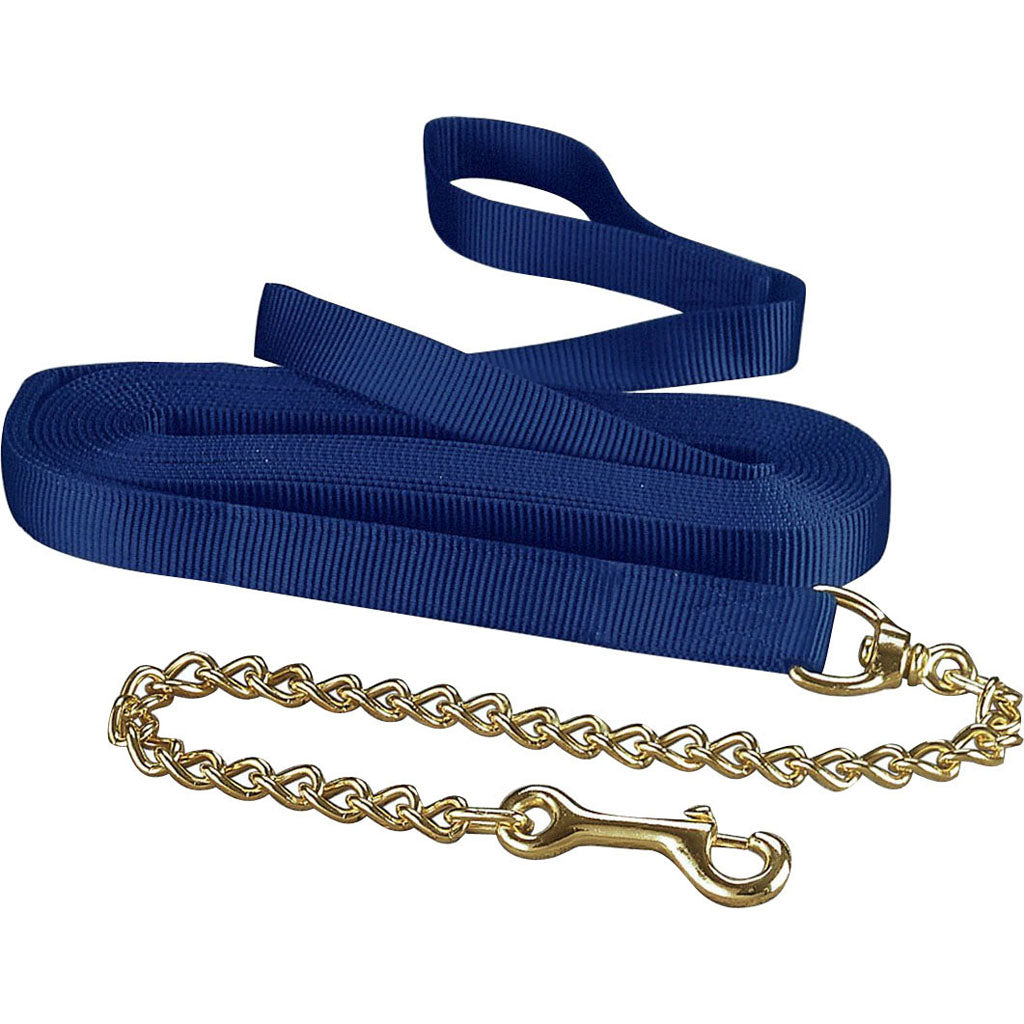 Hamilton Single Thick Lunge Line W/Chain (NAVY, 26 FT)
