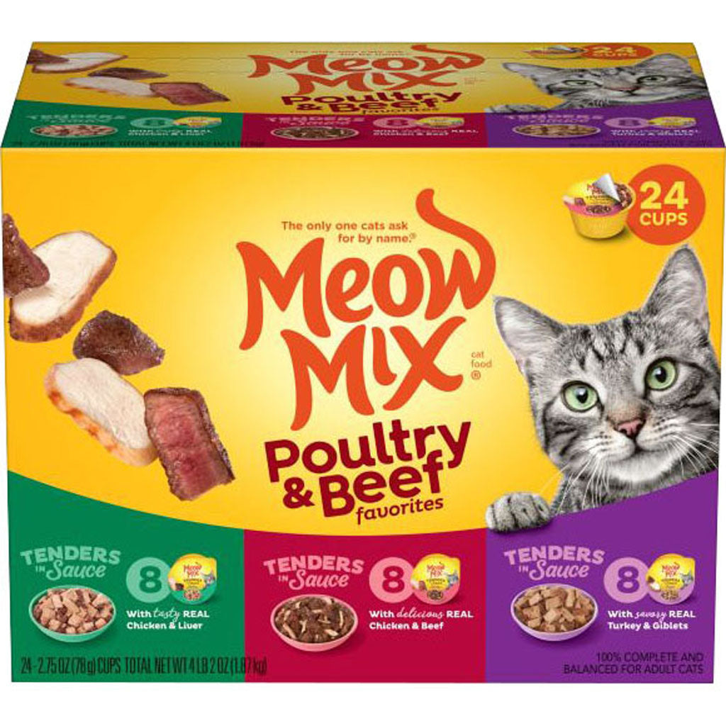 Meow Mix Poultry & Beef Favorities Variety Pack (VARIETY, 24 PK)
