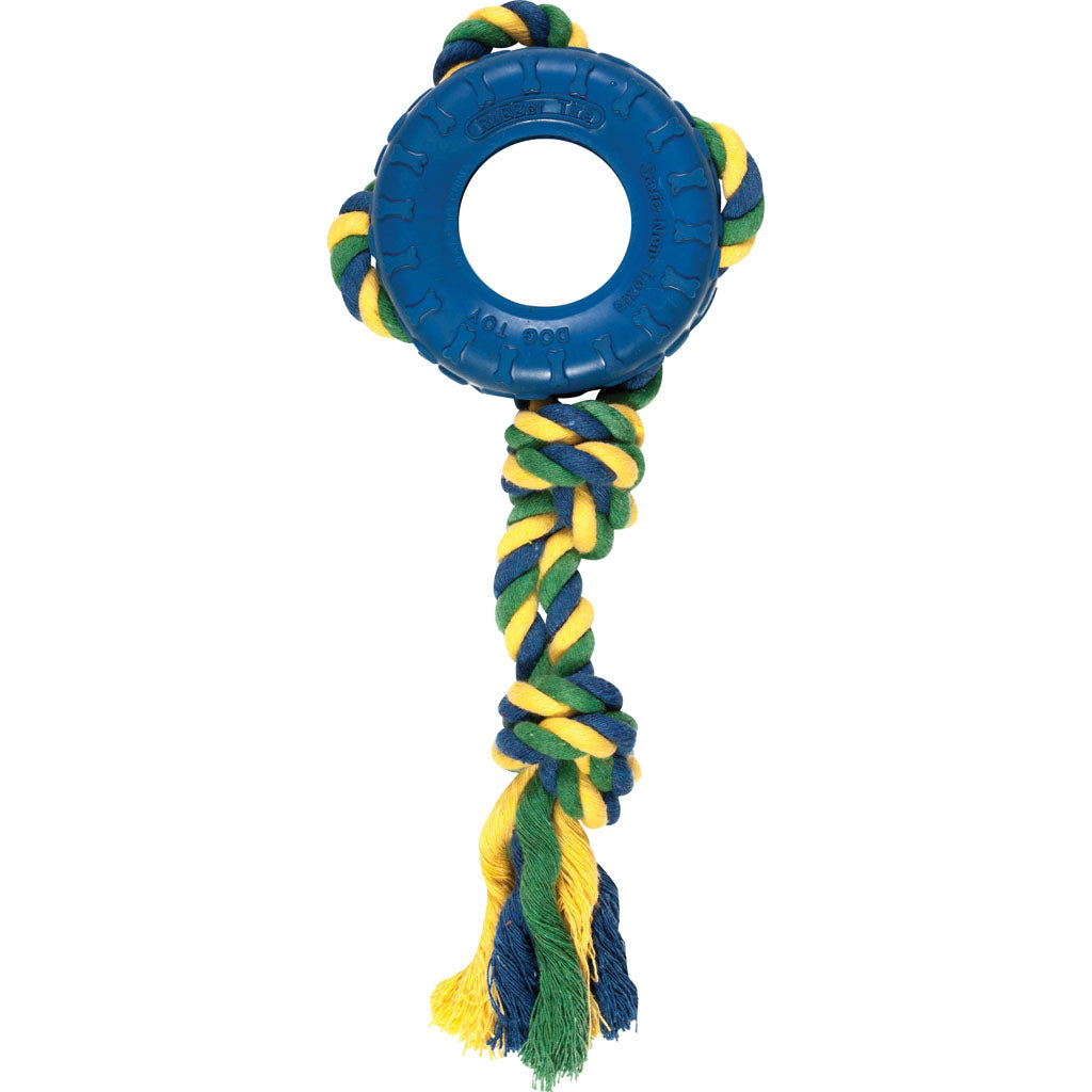 Chomper Tredz Rope/Rubber Tire Tug Toy (ASSORTED, 12 IN)