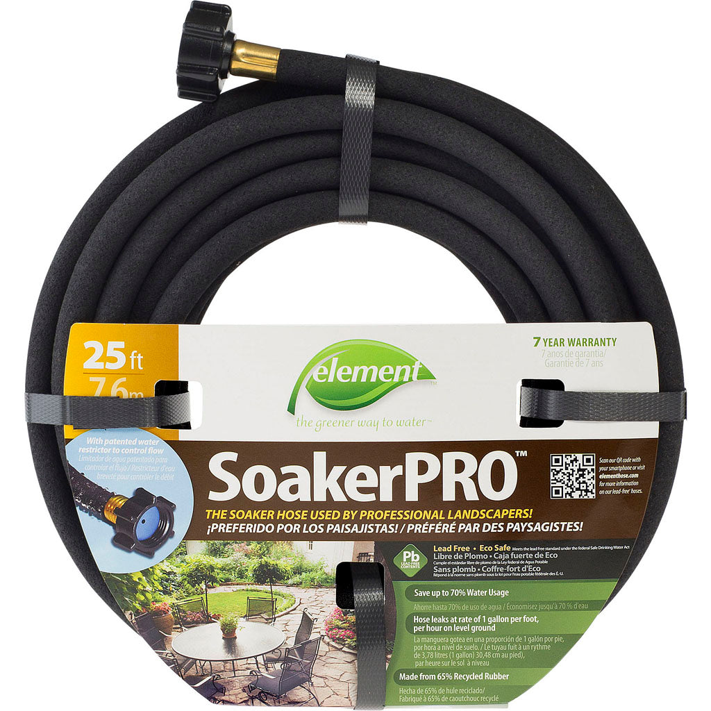 Swan Element Soakerpro Soaker Hose (BLACK, 3/8 IN X 25 FT)