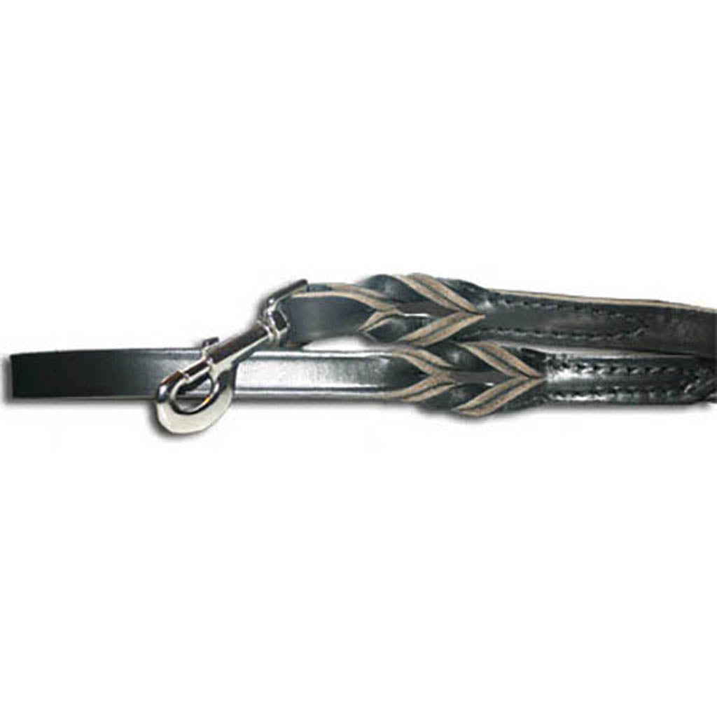 Omnipet Latigo Twist Leather Lead (BLACK, 3/4INX4FT)