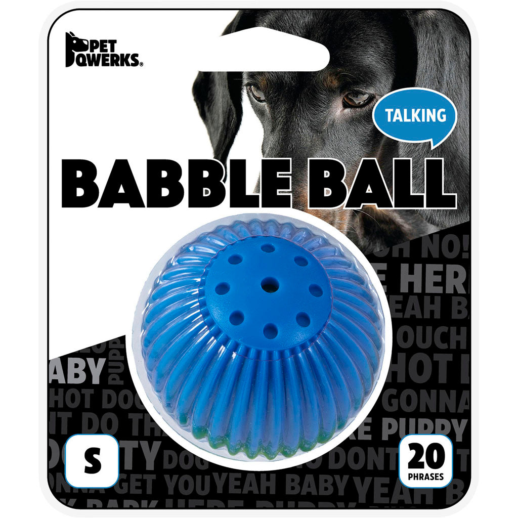 Talking Babble Ball Dog Toy (BLUE, SM)