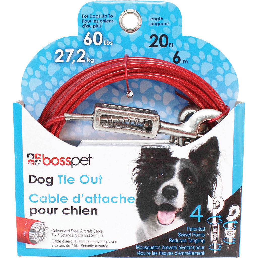 Boss Pet Tie-Out W/ Spring (20 FT) [009142]