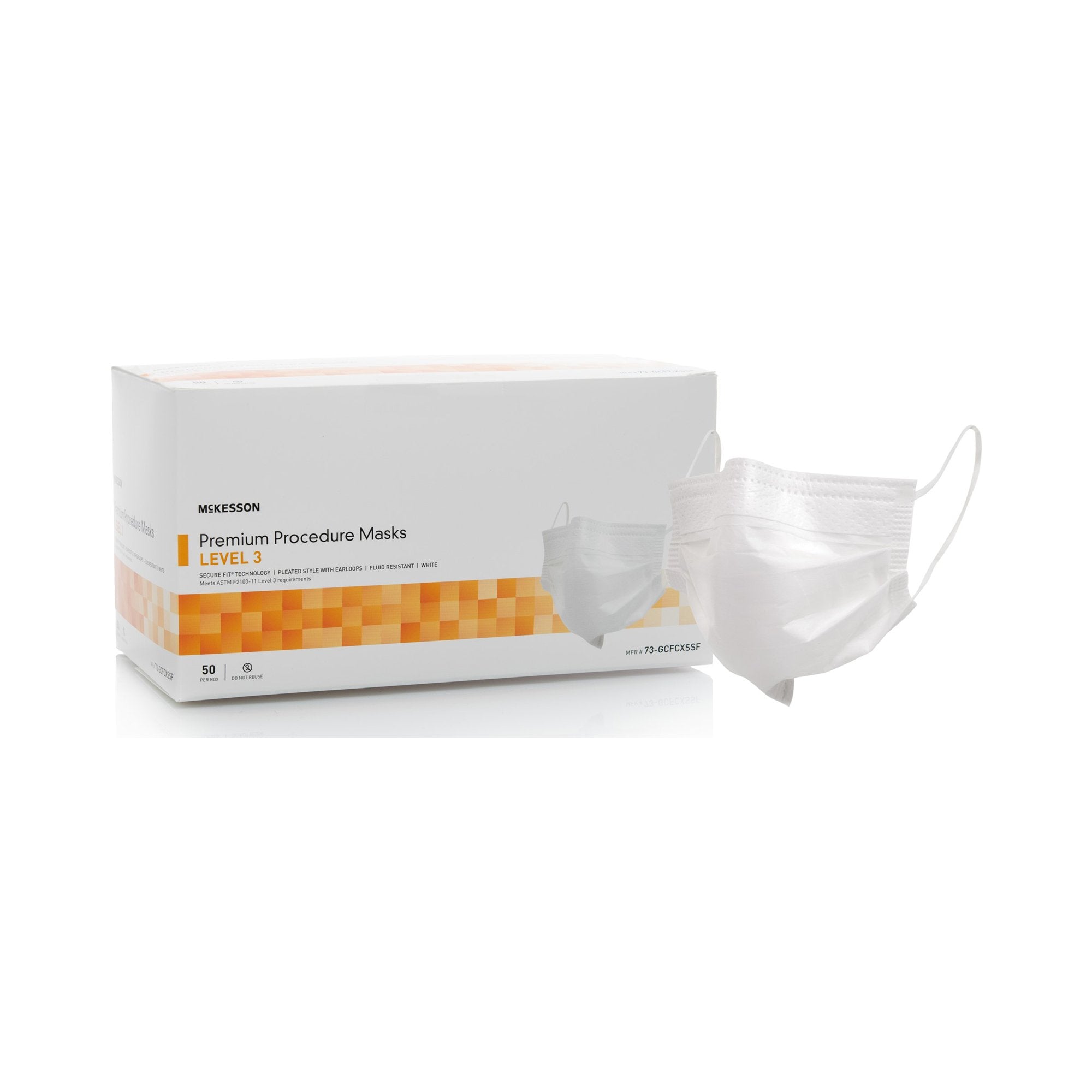 McKesson Brand - Procedure Mask McKesson ASTM Level 3 Earloops One Size Fits Most [500/CS] (1106632_CS)
