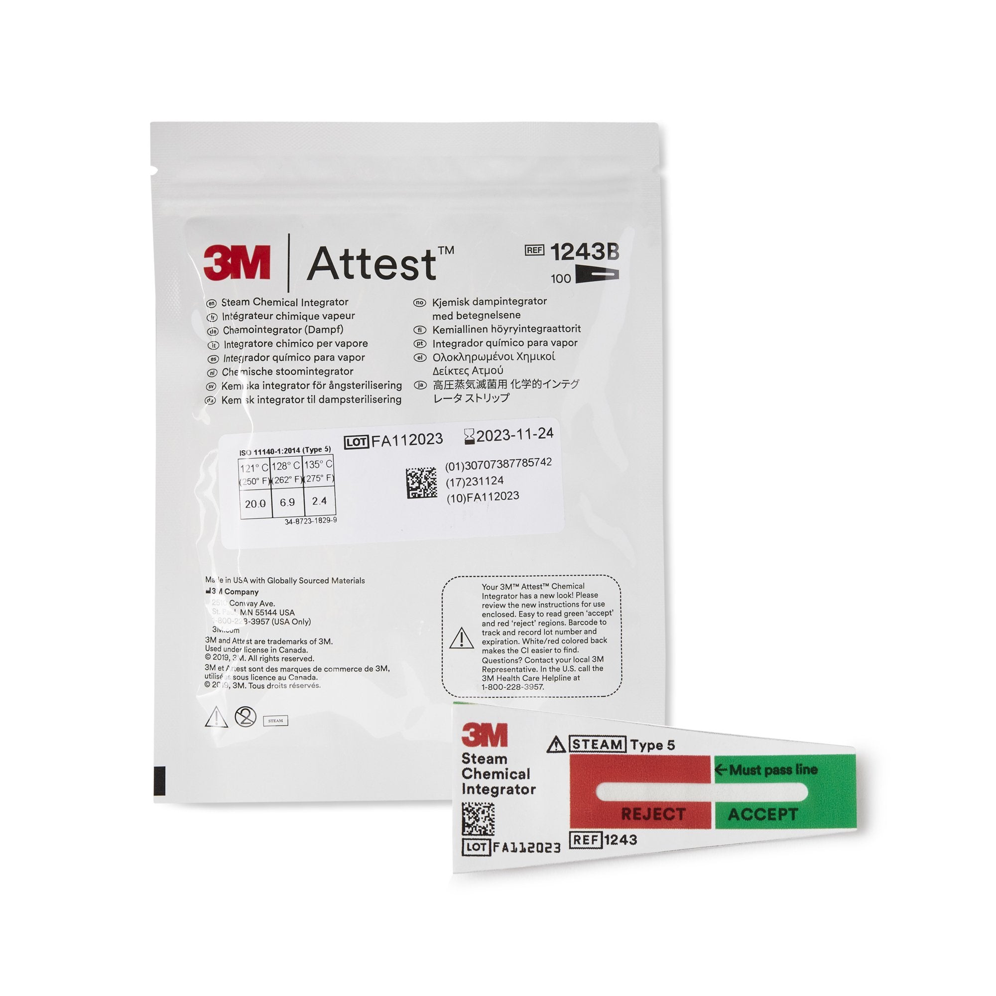 Solventum Corporation - Attest™ Sterilization Chemical Integrator Strip Steam 2 Inch [1000/CS]
