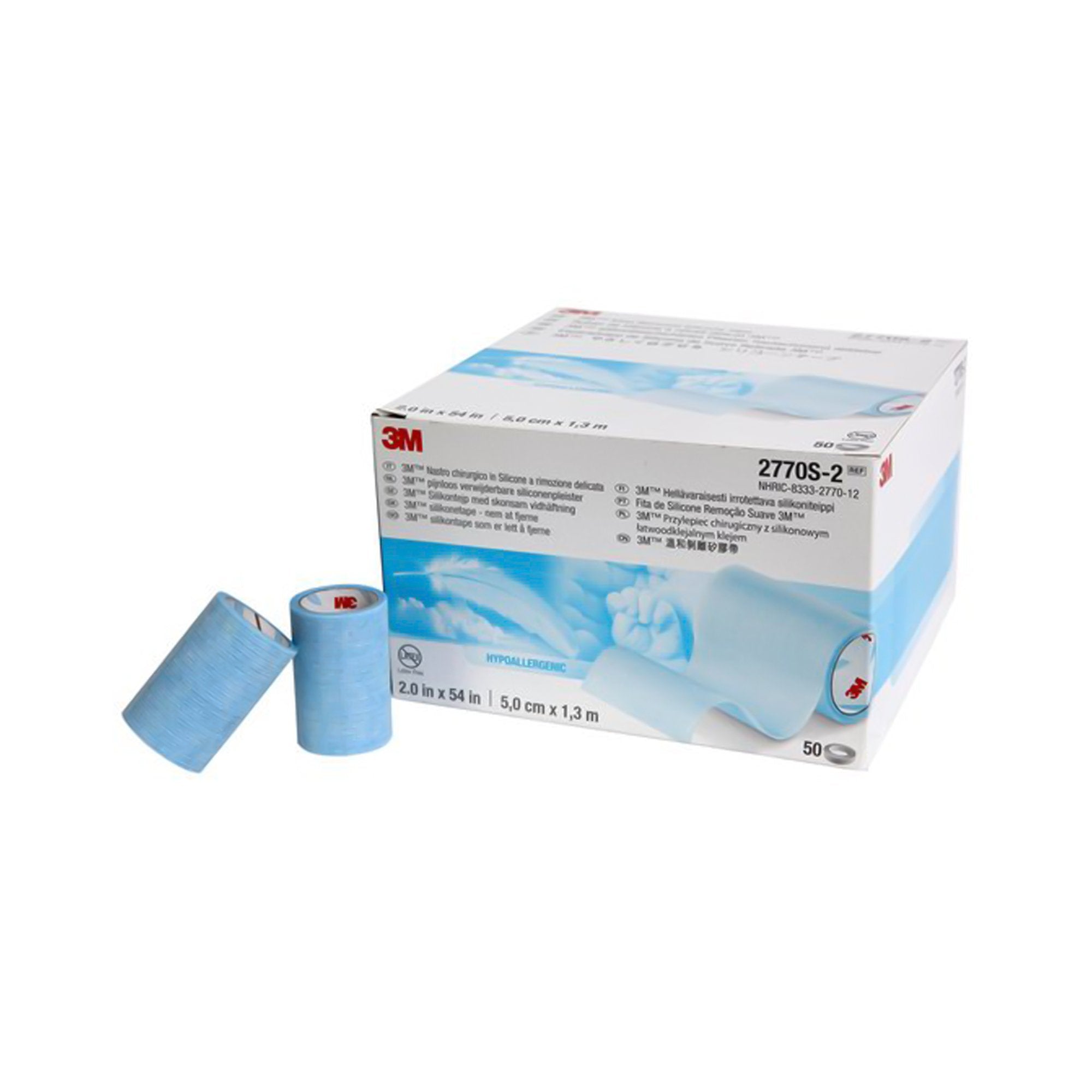 Solventum Corporation - Medical Tape 3M™ Micropore™ S Blue 2 Inch X 1-1/2 Yard Silicone NonSterile [250/CS]