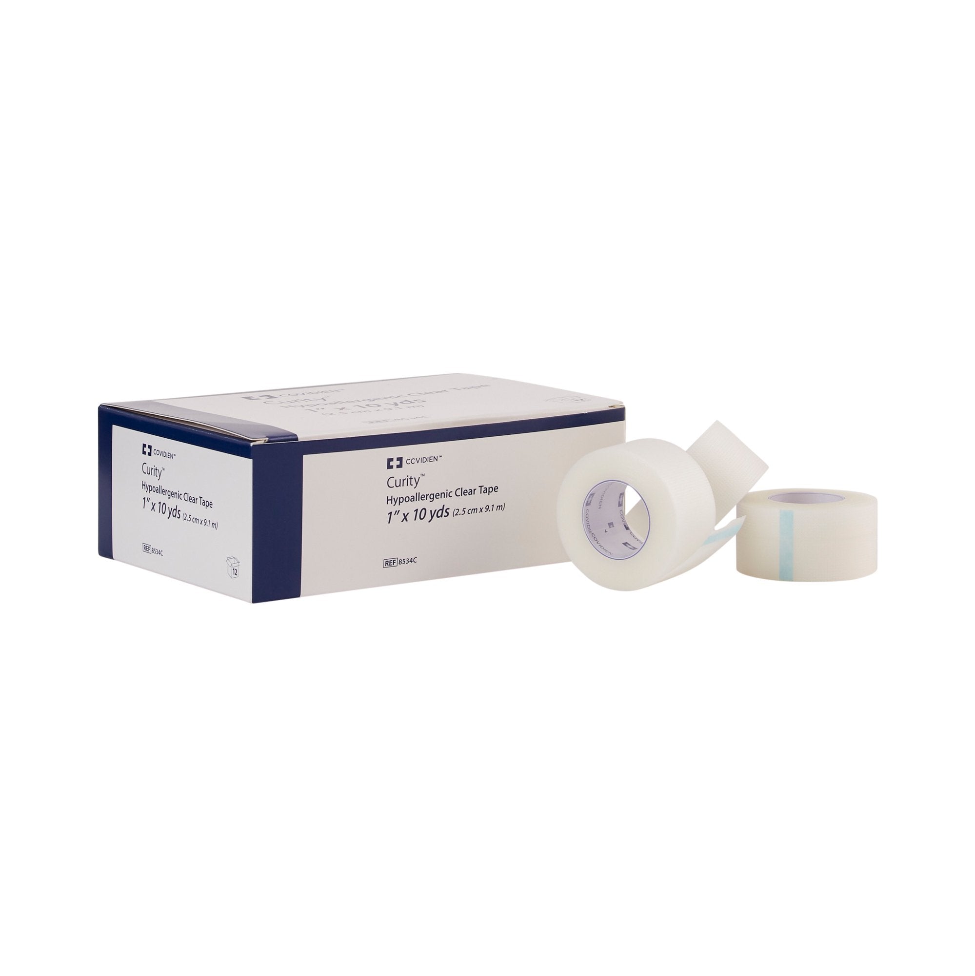 Cardinal - Hypoallergenic Medical Tape Kendall™ Hypoallergenic Clear Transparent 1 Inch X 10 Yard Plastic NonSterile [120/CS]