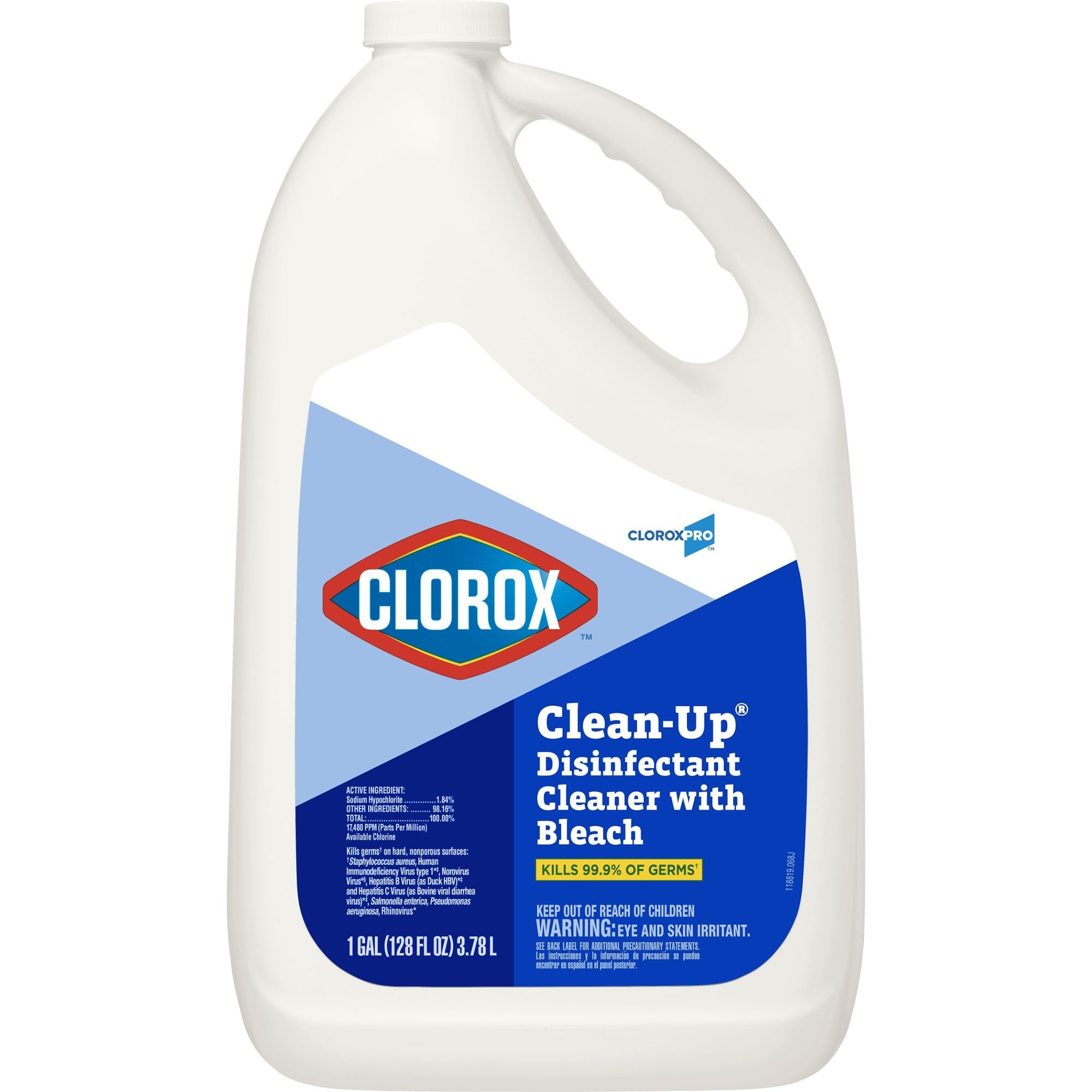 The Clorox Company - CloroxPro™ Clorox® Clean-Up® with Bleach Surface Disinfectant Cleaner Refill Manual Pour Liquid 1 gal. Jug Chlorine Scent NonSterile [4/CS]