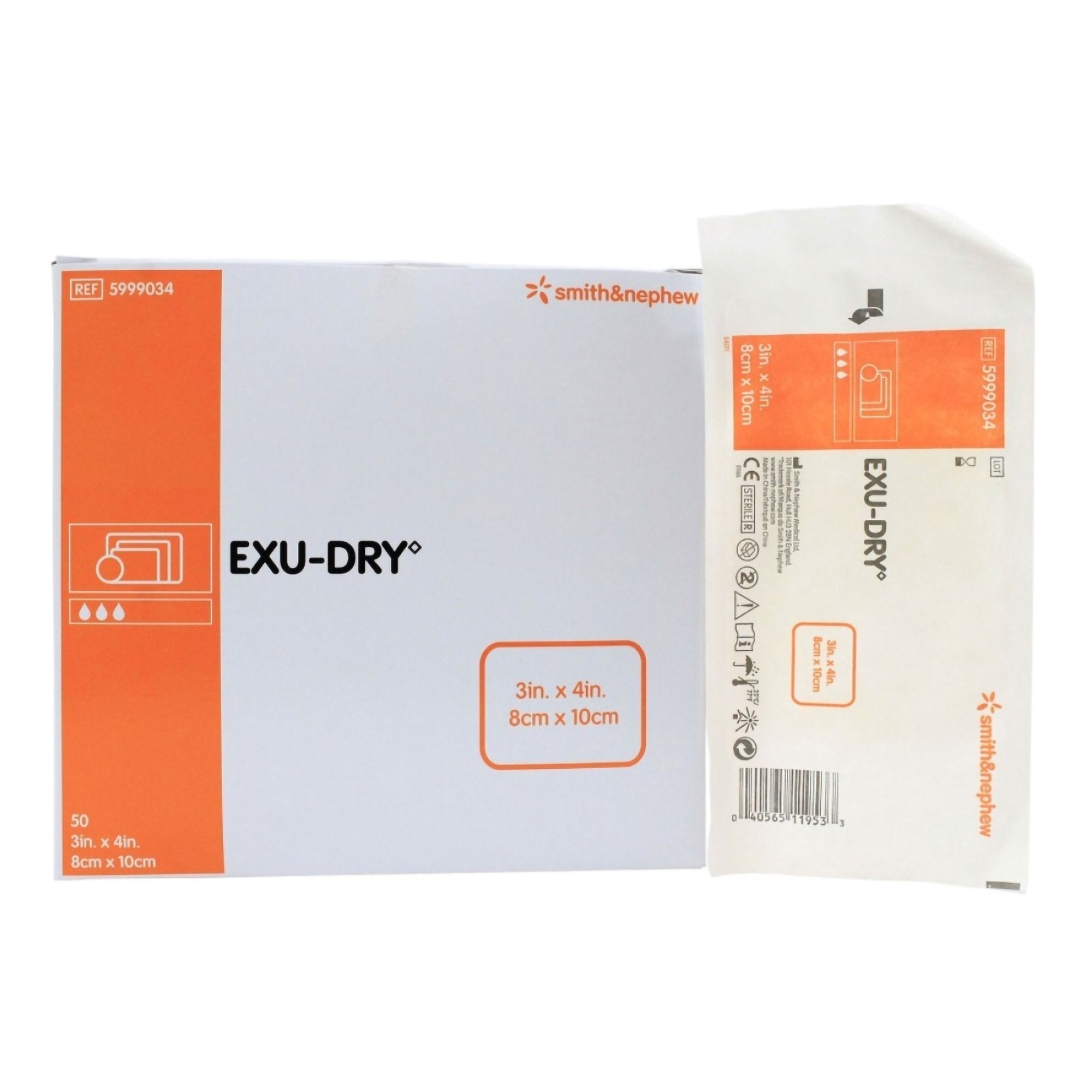 Smith & Nephew - Super Absorbent Dressing EXU-DRY Anti-Shear 3 X 4 Inch Rectangle [100/CS]