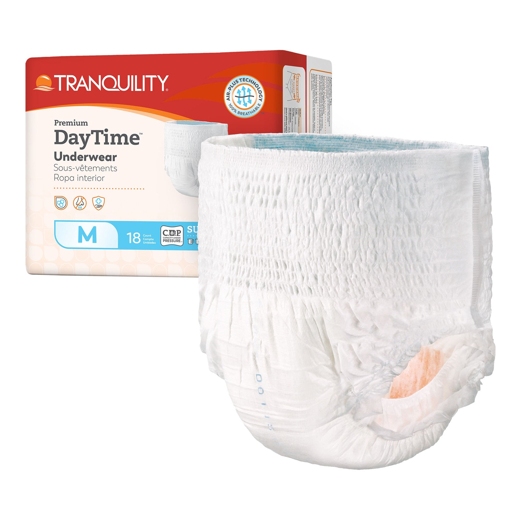Principle Business Enterprises - Unisex Adult Absorbent Underwear Tranquility® Premium DayTime™ Pull On with Tear Away Seams Medium Disposable Heavy Absorbency [72/CS]