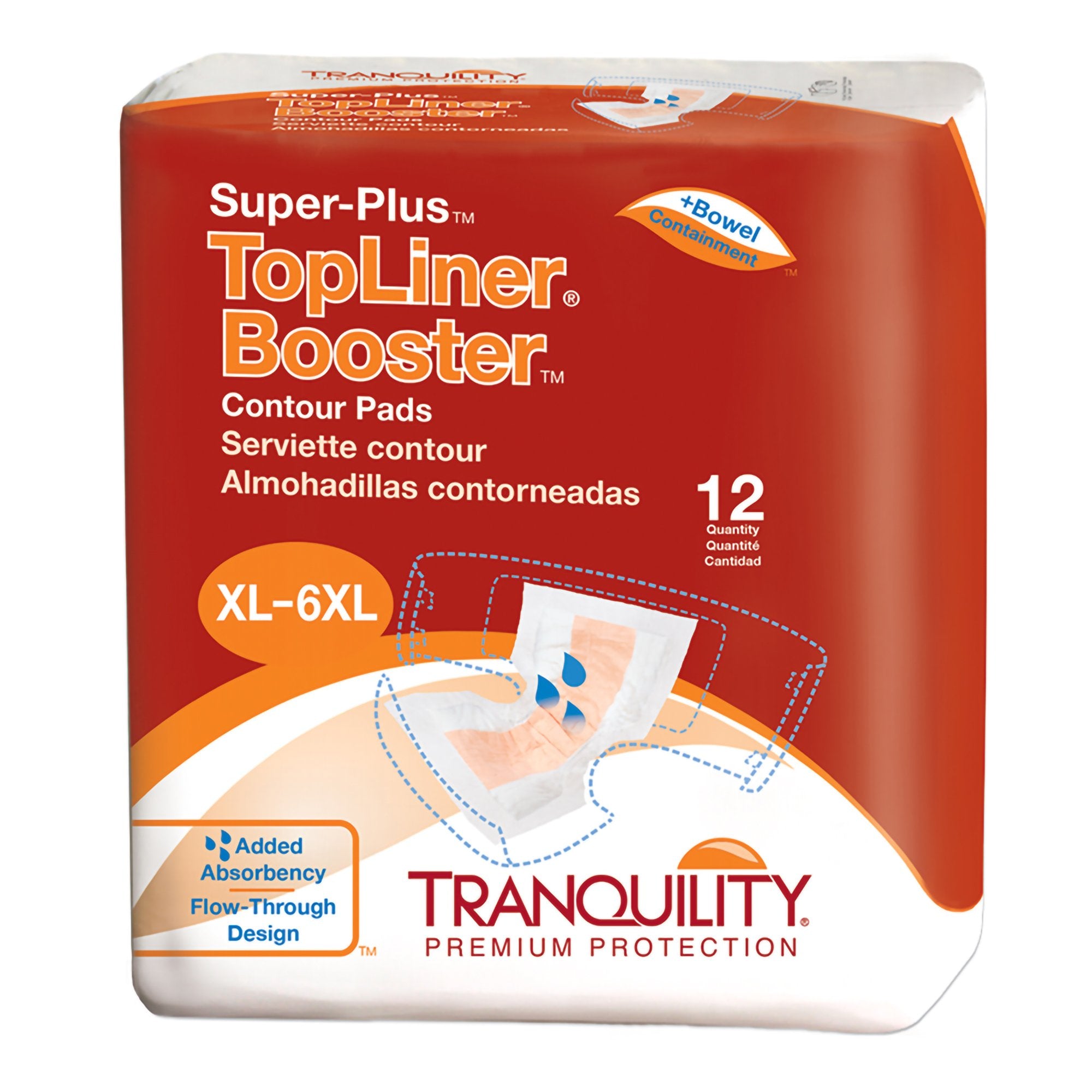 Principle Business Enterprises - Booster Pad Tranquility® Top Liner® Contour 14 X 32 Inch Heavy Absorbency Super Absorbent Core One Size Fits Most [96/CS]