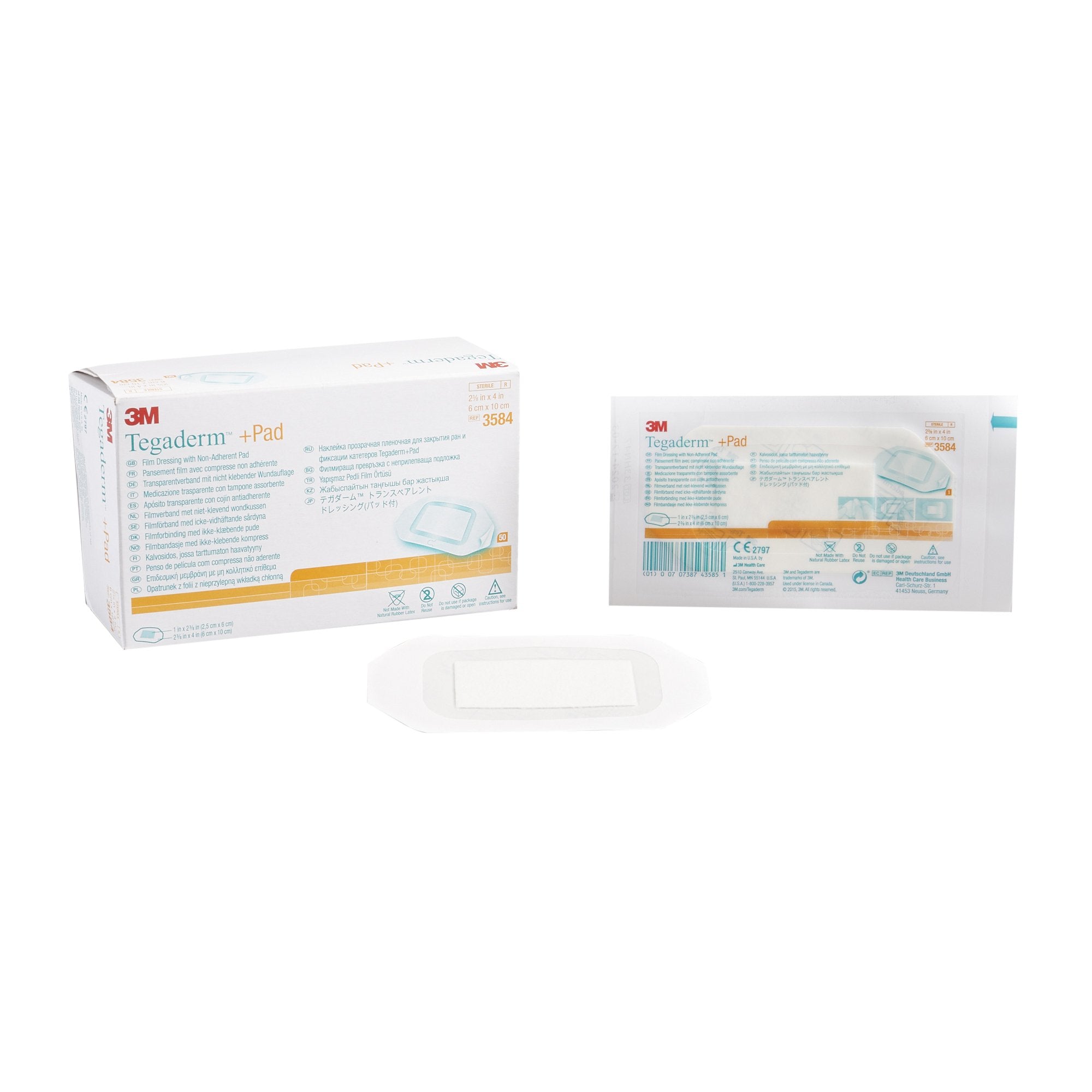 Solventum Corporation - Transparent Film Dressing with Pad 3M™ Tegaderm™ 2-3/8 X 4 Inch Frame Style Delivery Rectangle Sterile [200/CS]