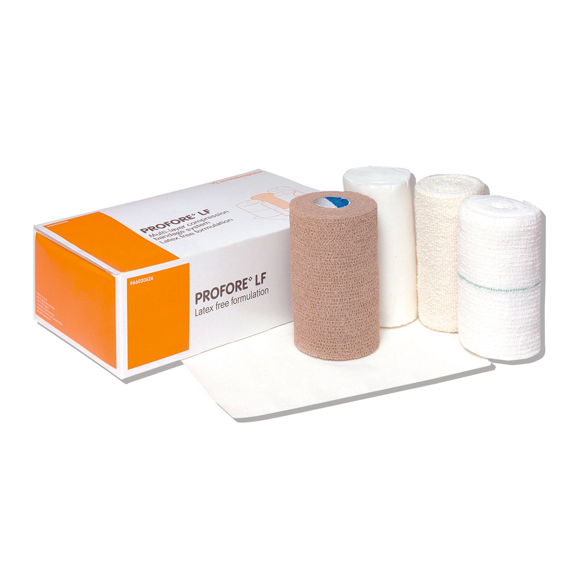 Smith & Nephew - 4 Layer Compression Bandage System Profore LF Multiple Sizes Self-Adherent / Tape Closure Tan / White NonSterile Standard Compression [8/CS]