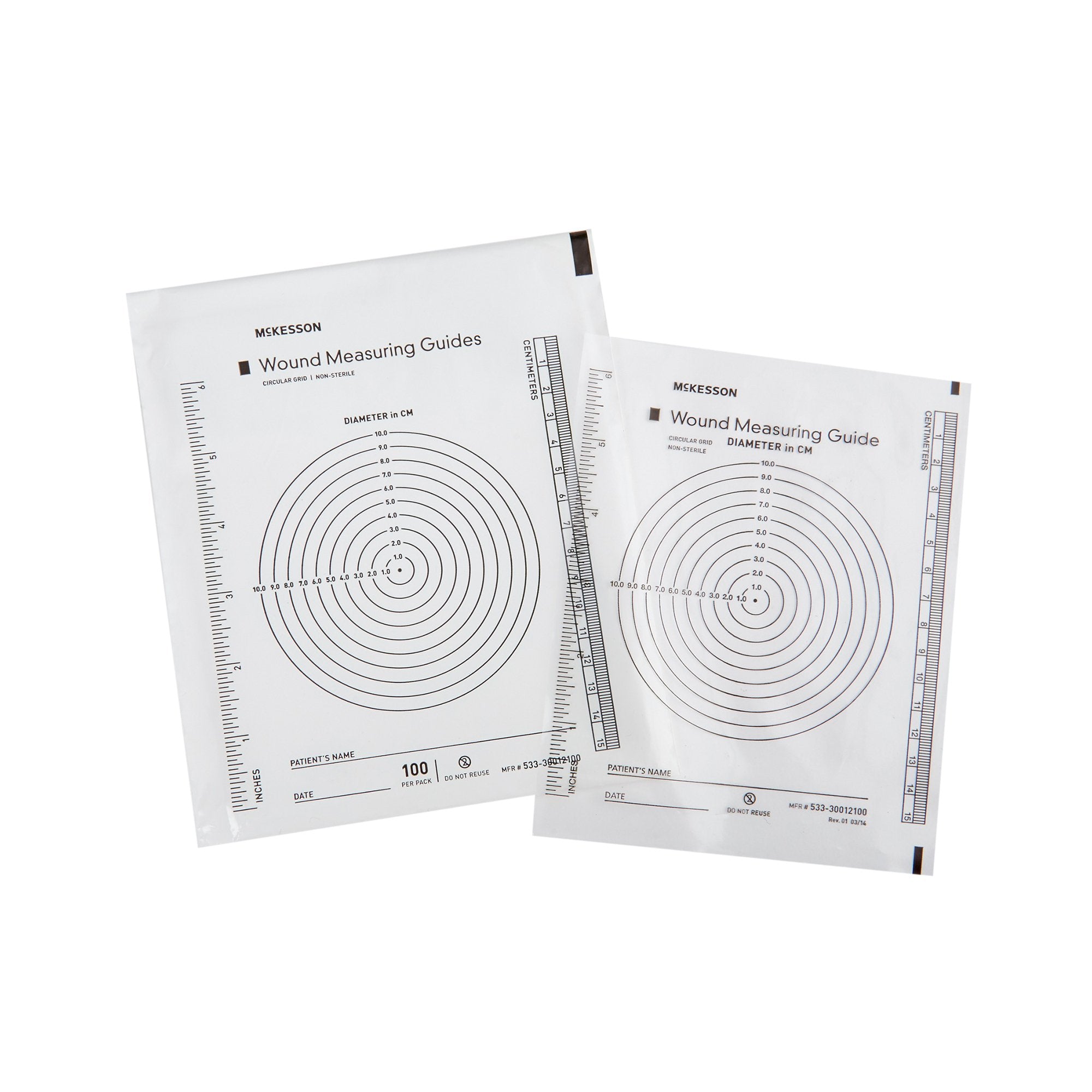 McKesson Brand - Wound Measuring Guide McKesson 5 X 7 Inch Clear Plastic NonSterile [6000/CS]