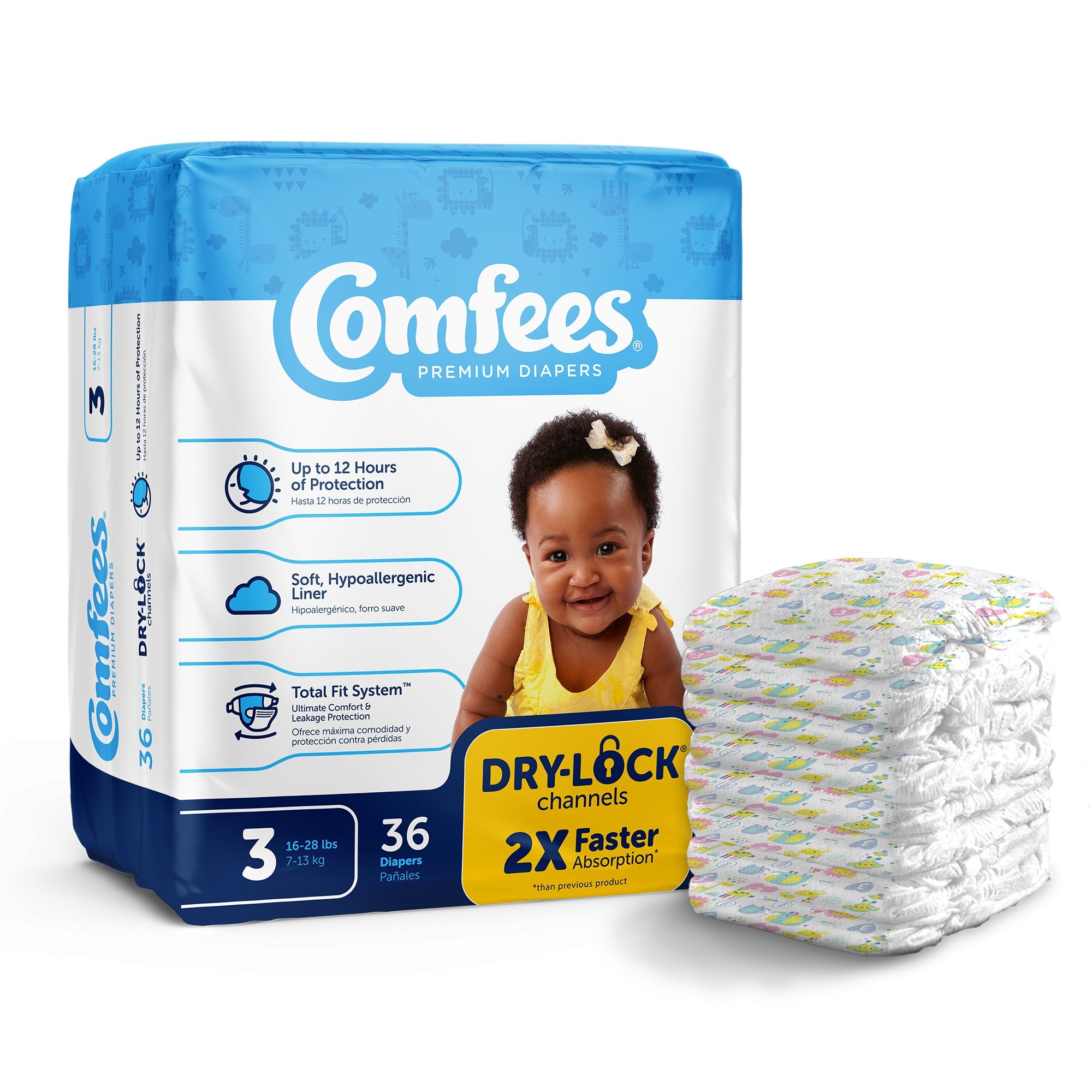 Attends Healthcare Products - Unisex Baby Diaper Comfees® Size 3 Disposable Moderate Absorbency [144/CS]