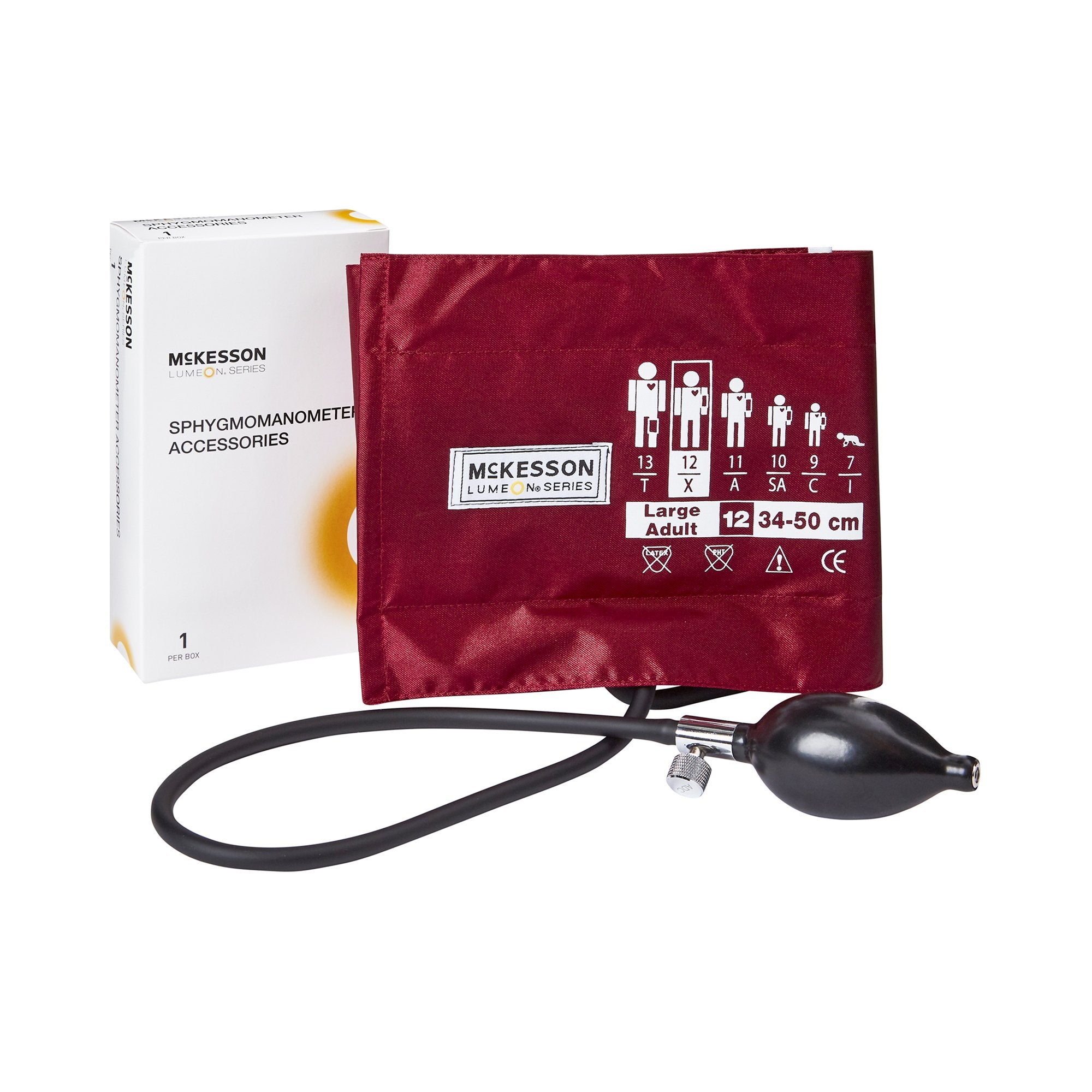 McKesson Brand - Reusable Blood Pressure Cuff and Bulb McKesson LUMEON™ 34 to 50 cm Arm Nylon Cuff Large Adult Cuff [15/CS]